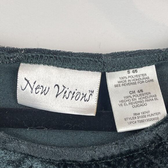 Vintage New Visions Womens Maxi Dress S Forrest Green Crushed Velvet Whimsygoth - Picture 6 of 8